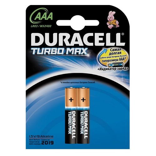 Фотография товара Набор алкалиновых батареек "Duracell Turbo Max",тип:AAA/2шт