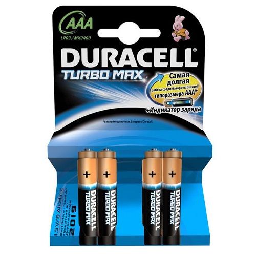 Фотография товара Набор алкалиновых батареек "Duracell Turbo Max",тип:AAA/4шт