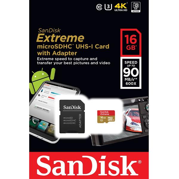 Фотография товара Карта памяти microSDHC 16 Gb SanDisk UHS-3