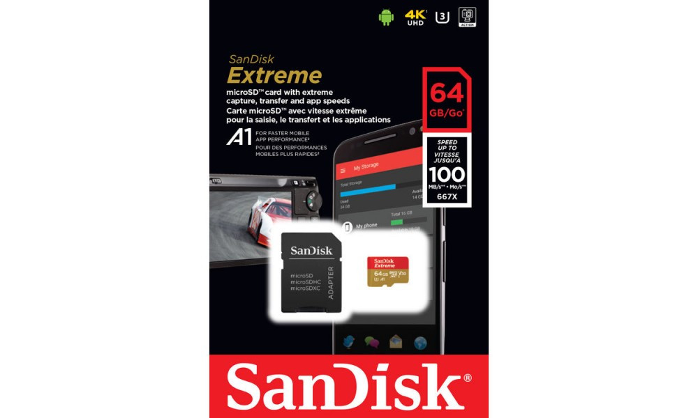 Фотография товара Карта памяти microSDXC 64gb SanDisk Extreme Class 10
