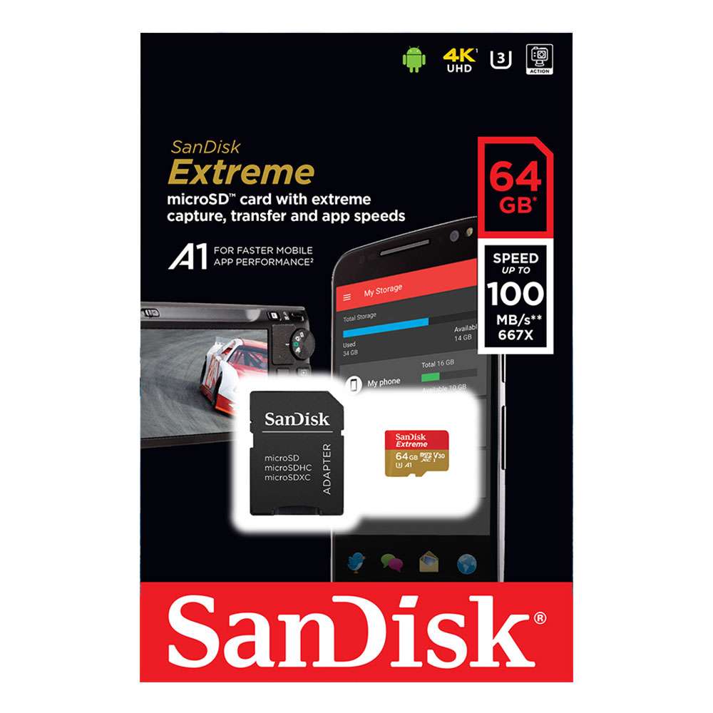 Фотография товара Карта памяти microSDXC 64gb SanDisk Extreme Class 10