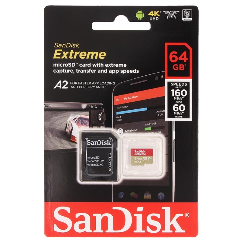 Фотография товара Карта Памяти micro SDXC 64gb SanDisk Extreme A2