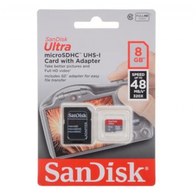 Фотография товара Карта памяти MicroSDHC 8 Gb SanDisk Ultra 48 Mb/s