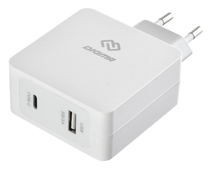 Фотография товара Сетевое зар./устр. Digma DGPD-45W-WG 3A+2.4A USB Type C