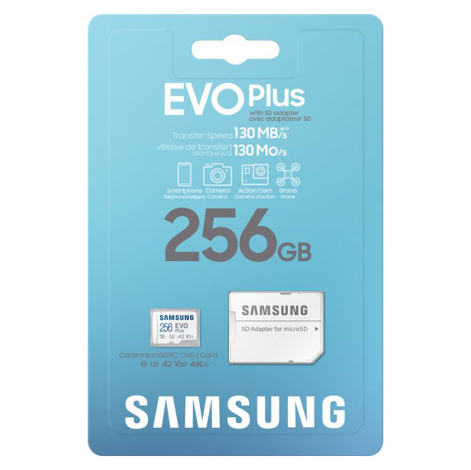 Фотография товара Карта памяти microSDXC 256 Gb Samsung EVO Plus 130Mb/s