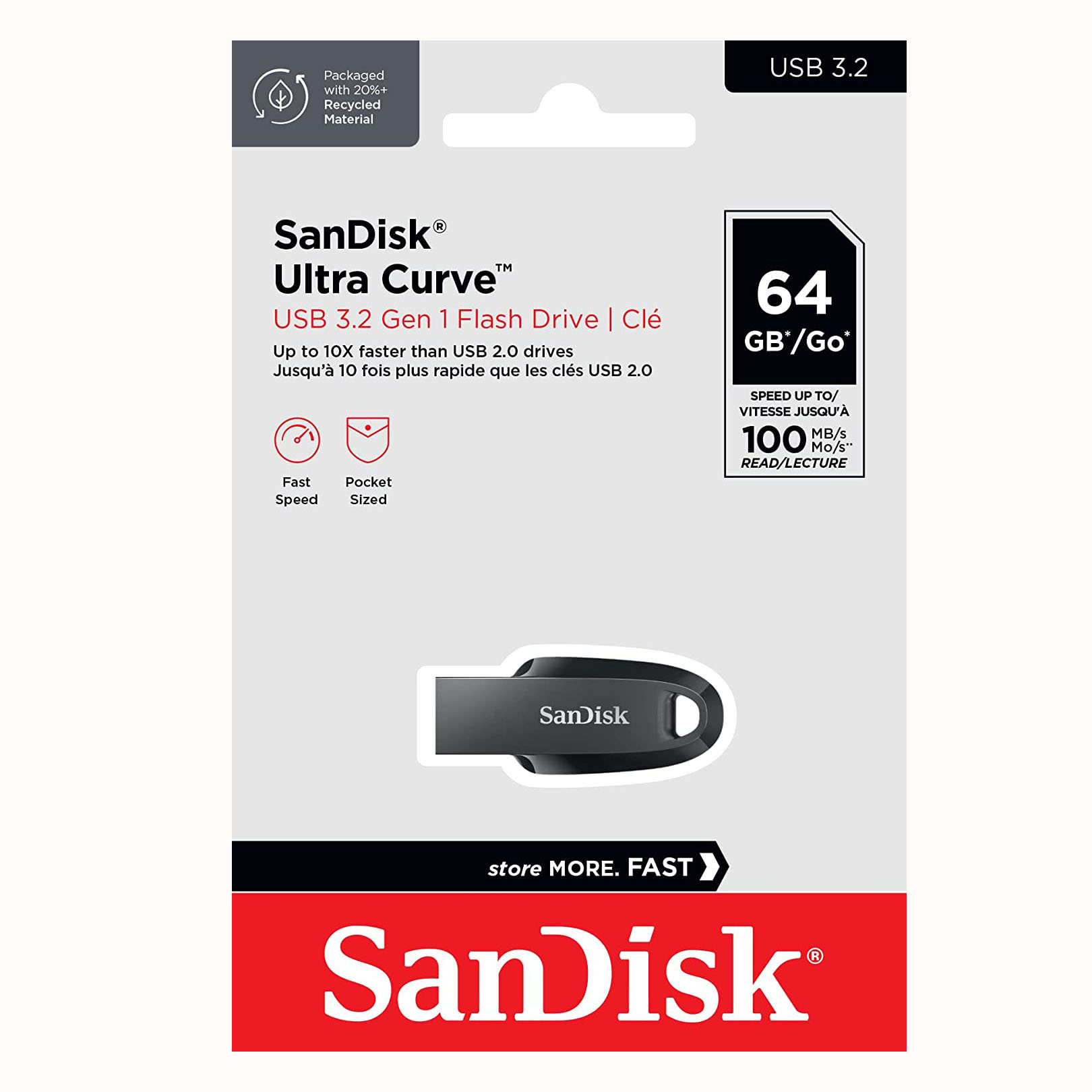 Фотография товара USB флэш накопитель 64 Gb SanDisk Curve Black USB 3.2